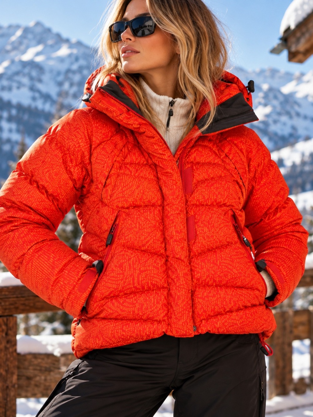 Nike ACG Orange 85% Down Puffer Ski Jacket Hooded Women’s Size S $300
